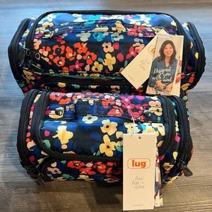 Lug Trolley Cosmetics Case + Lug Mini Trolley Cosmetics Case, blue floral print